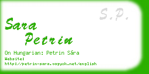 sara petrin business card